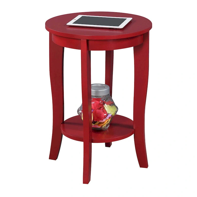 Table d’appoint ronde American Heritage de Convenience Concepts avec étagère