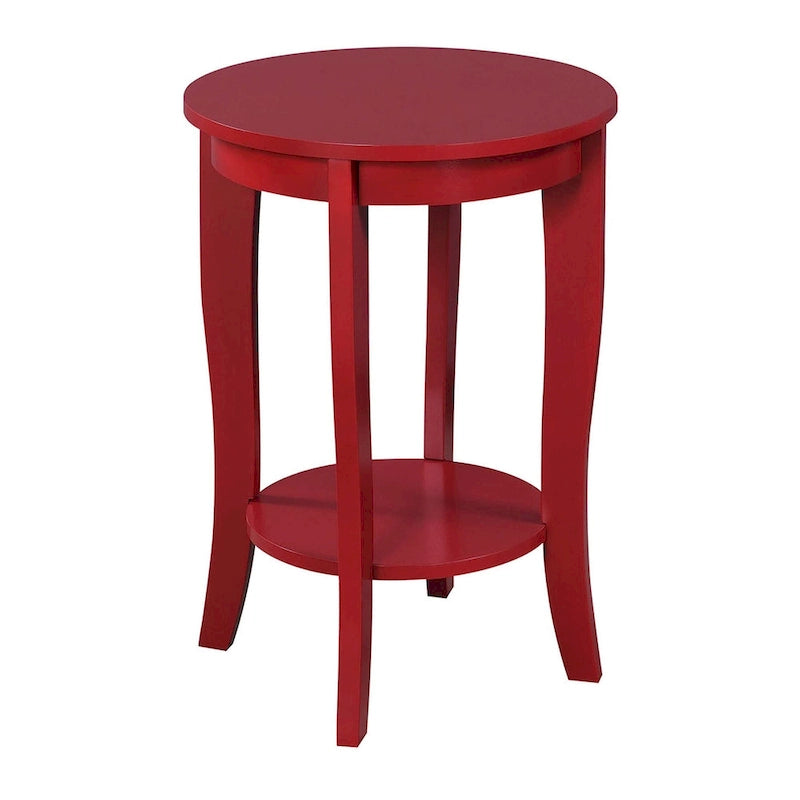 Table d’appoint ronde American Heritage de Convenience Concepts avec étagère