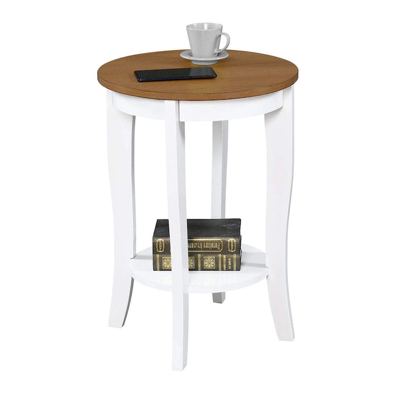 Table d’appoint ronde American Heritage de Convenience Concepts avec étagère