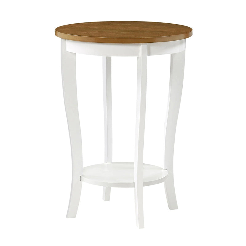 Table d’appoint ronde American Heritage de Convenience Concepts avec étagère