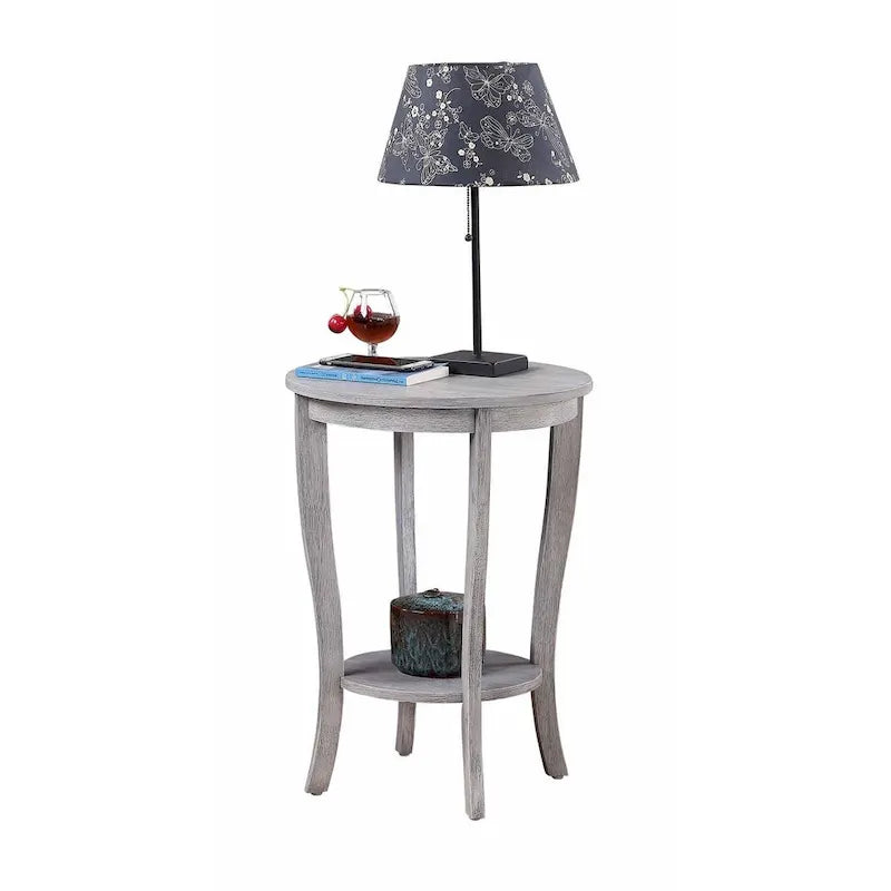 Table d’appoint ronde American Heritage de Convenience Concepts avec étagère