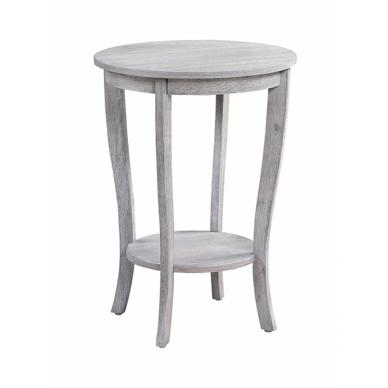 Table d’appoint ronde American Heritage de Convenience Concepts avec étagère