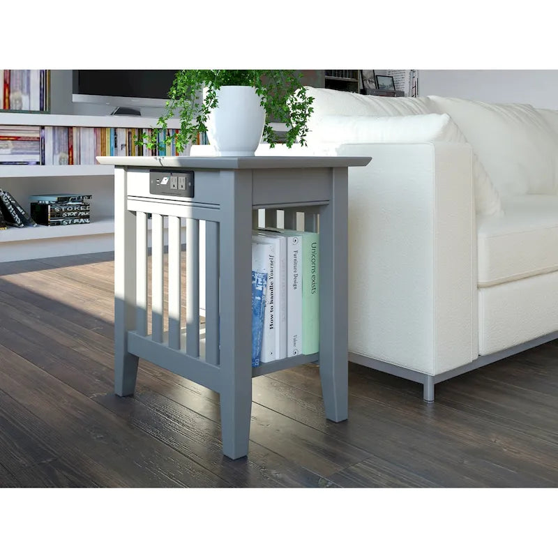 Ensemble de 2 tables d’appoint Mission AFI avec chargeur intégré