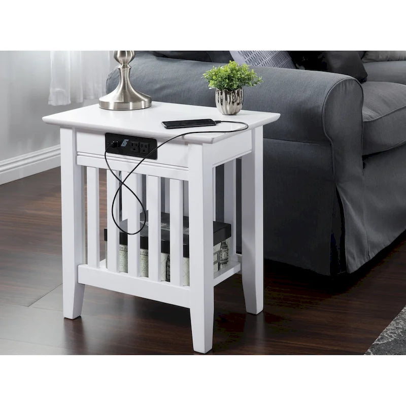 Ensemble de 2 tables d’appoint Mission AFI avec chargeur intégré