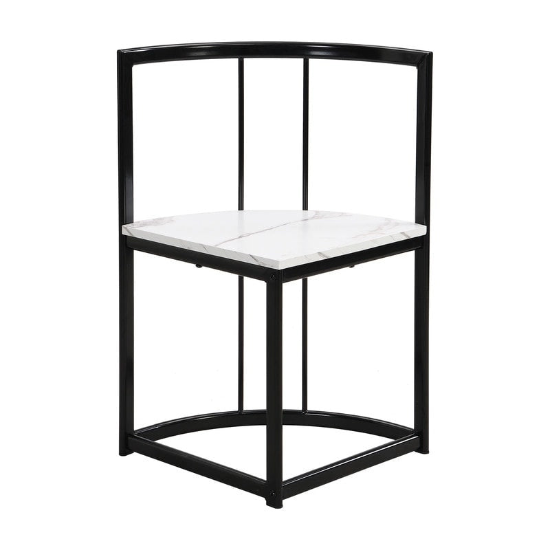 7-teiliges Mid-Century-Esszimmerset für 6 Personen, Küchentisch-Set mit Esstisch in Marmoroptik und 6 Stühlen