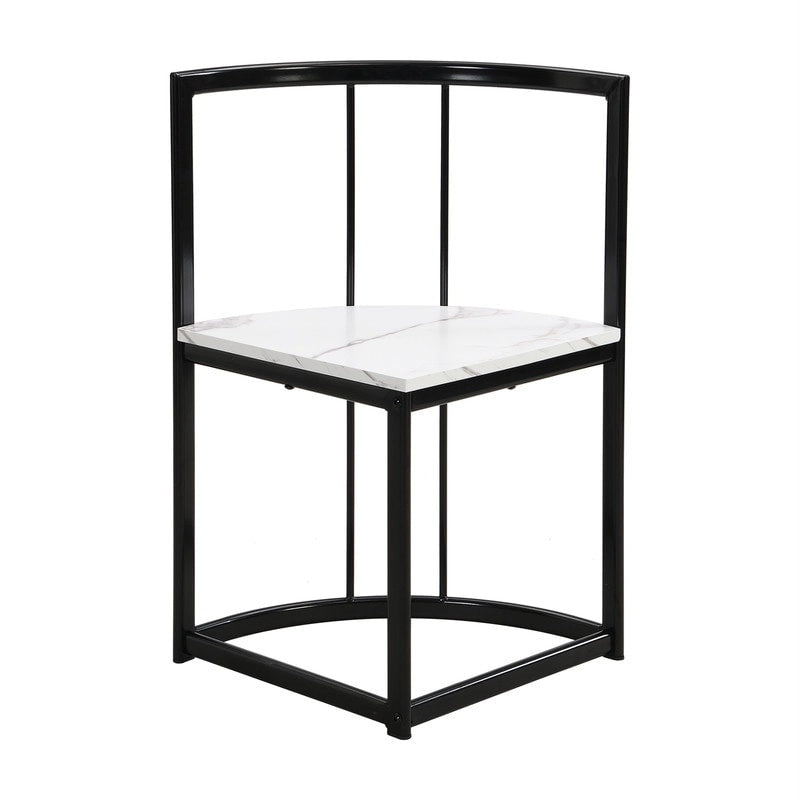 7-teiliges Mid-Century-Esszimmerset für 6 Personen, Küchentisch-Set mit Esstisch in Marmoroptik und 6 Stühlen