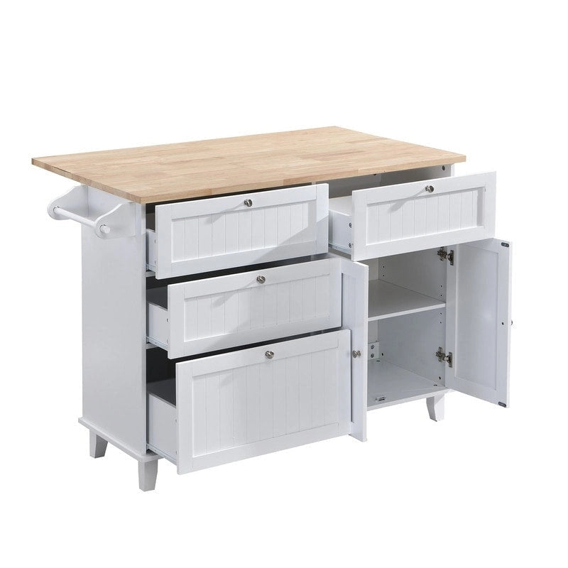 3-Piece Kitchen Island Set with Drop Leaf and 2 Seatings, Dining Table Set with Storage Cabinet, Drawers and Towel Rack