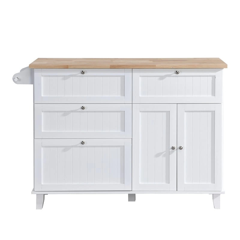 3-Piece Kitchen Island Set with Drop Leaf and 2 Seatings, Dining Table Set with Storage Cabinet, Drawers and Towel Rack