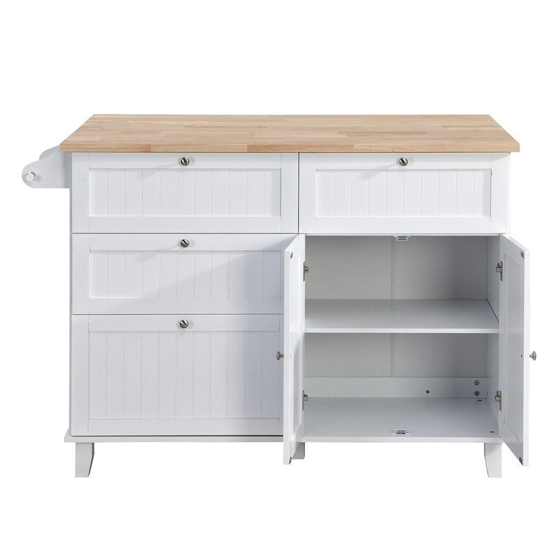 3-Piece Kitchen Island Set with Drop Leaf and 2 Seatings, Dining Table Set with Storage Cabinet, Drawers and Towel Rack