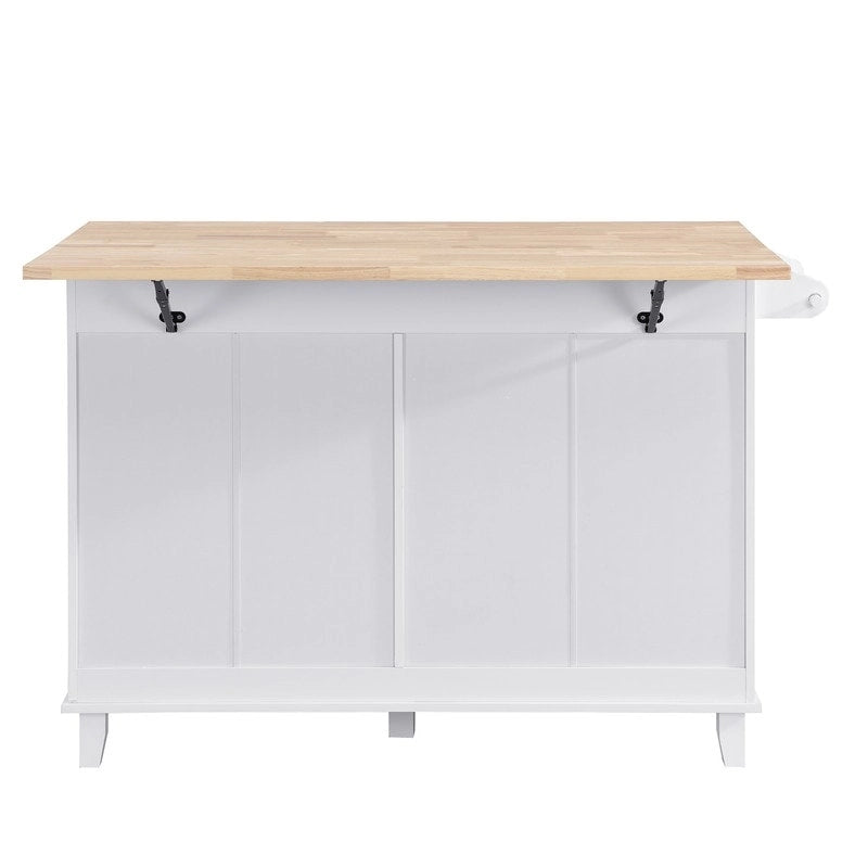 3-Piece Kitchen Island Set with Drop Leaf and 2 Seatings, Dining Table Set with Storage Cabinet, Drawers and Towel Rack