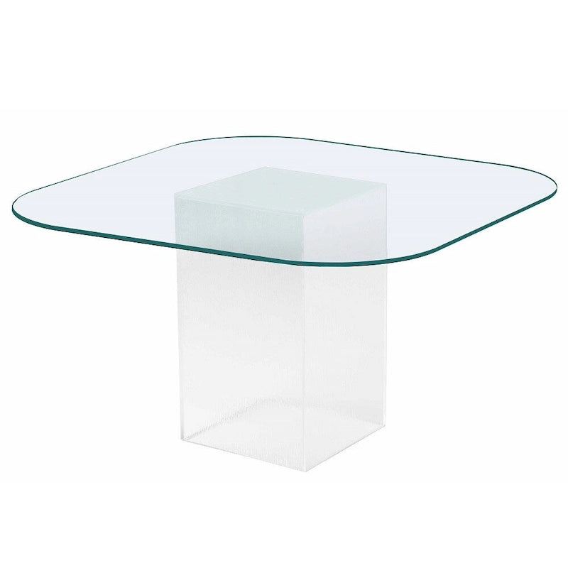 Somette Valor Esstisch mit Surfbrett-Design und transparenter Glasplatte