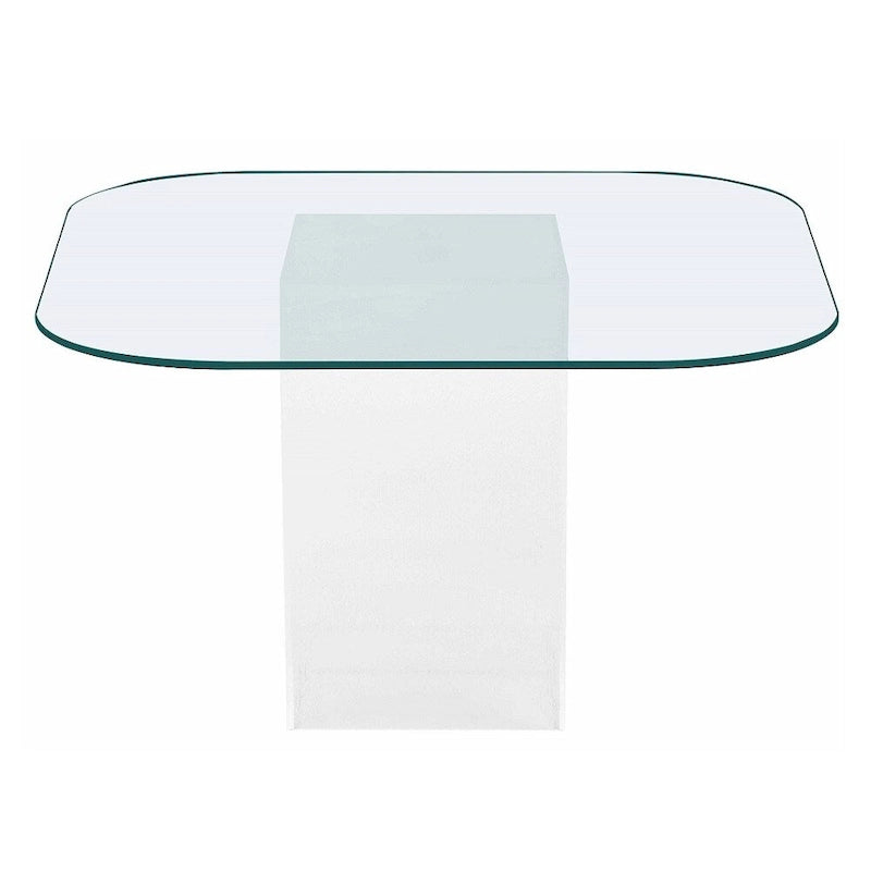 Somette Valor Esstisch mit Surfbrett-Design und transparenter Glasplatte