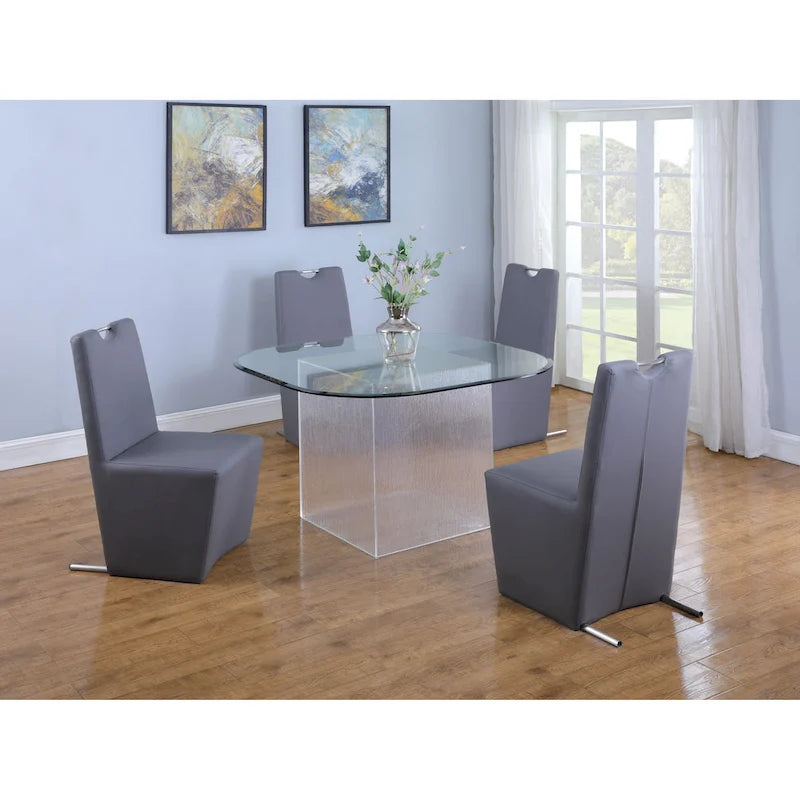 Somette Valor Esstisch mit Surfbrett-Design und transparenter Glasplatte