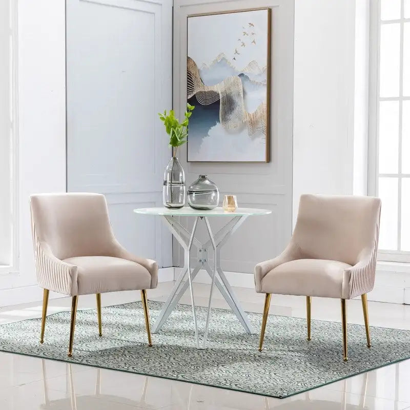 Set di 2 sedie da pranzo con rivestimento in velluto stile metà secolo SEYNAR, con maniglia posteriore