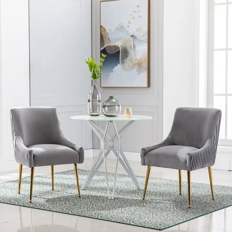 Set di 2 sedie da pranzo con rivestimento in velluto stile metà secolo SEYNAR, con maniglia posteriore