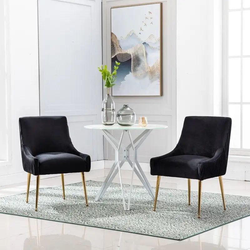 Set di 2 sedie da pranzo con rivestimento in velluto stile metà secolo SEYNAR, con maniglia posteriore