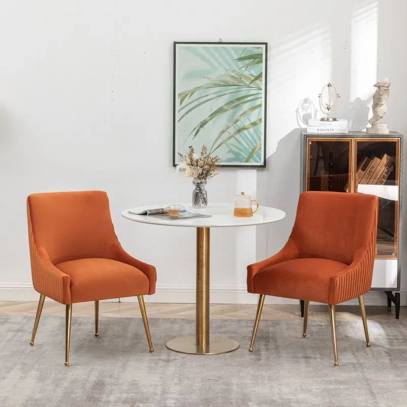 Set di 2 sedie da pranzo con rivestimento in velluto stile metà secolo SEYNAR, con maniglia posteriore