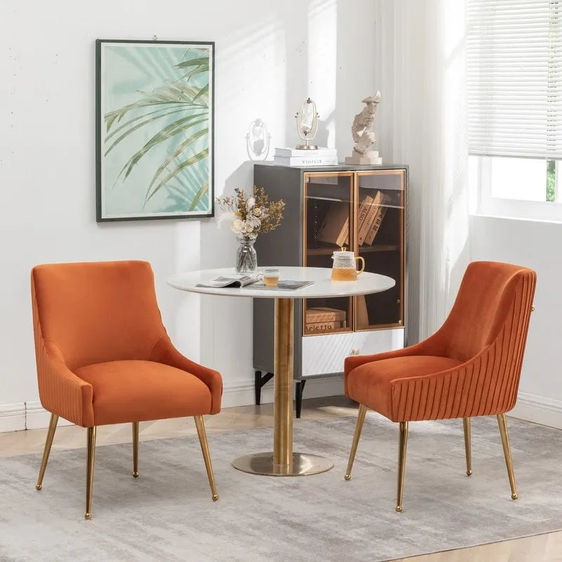 Set di 2 sedie da pranzo con rivestimento in velluto stile metà secolo SEYNAR, con maniglia posteriore