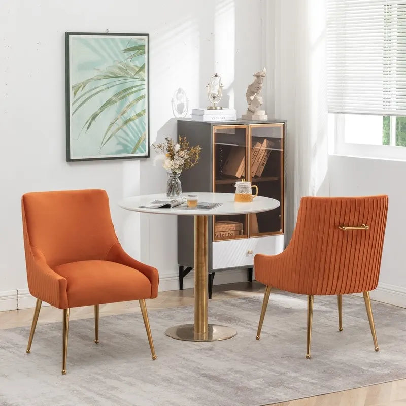 Set di 2 sedie da pranzo con rivestimento in velluto stile metà secolo SEYNAR, con maniglia posteriore