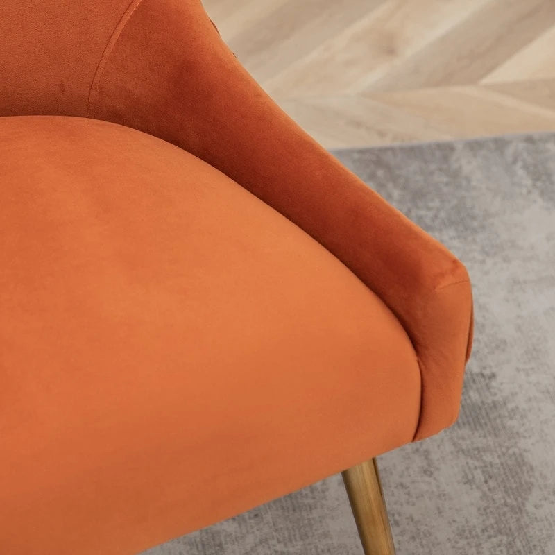 Set di 2 sedie da pranzo con rivestimento in velluto stile metà secolo SEYNAR, con maniglia posteriore