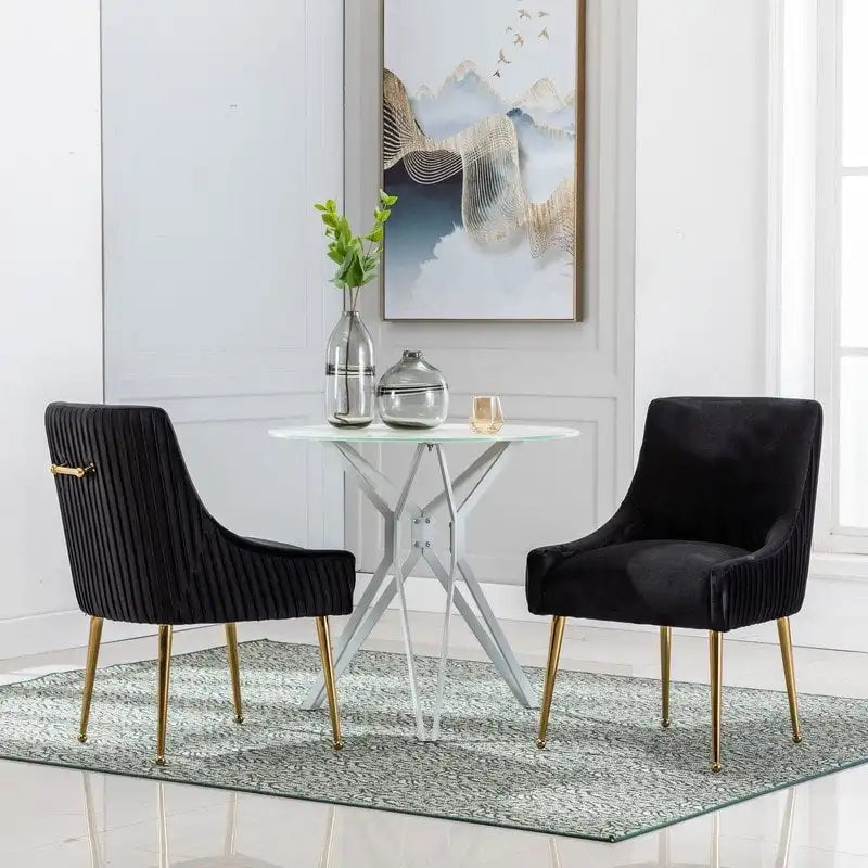 Set di 2 sedie da pranzo con rivestimento in velluto stile metà secolo SEYNAR, con maniglia posteriore