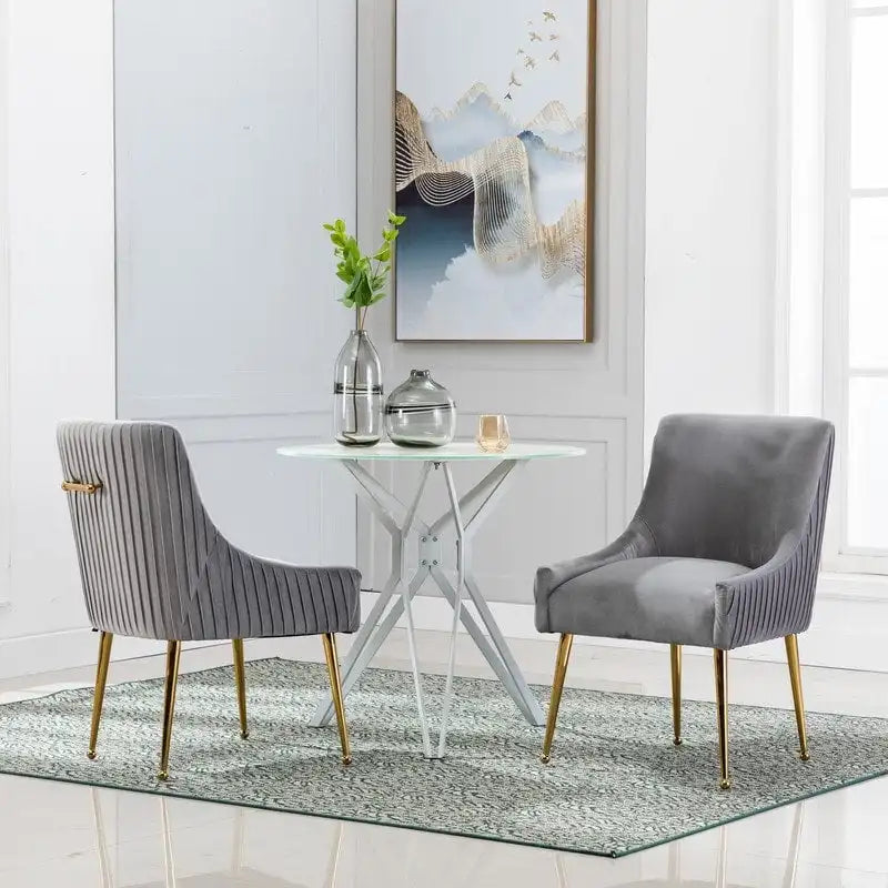 Set di 2 sedie da pranzo con rivestimento in velluto stile metà secolo SEYNAR, con maniglia posteriore