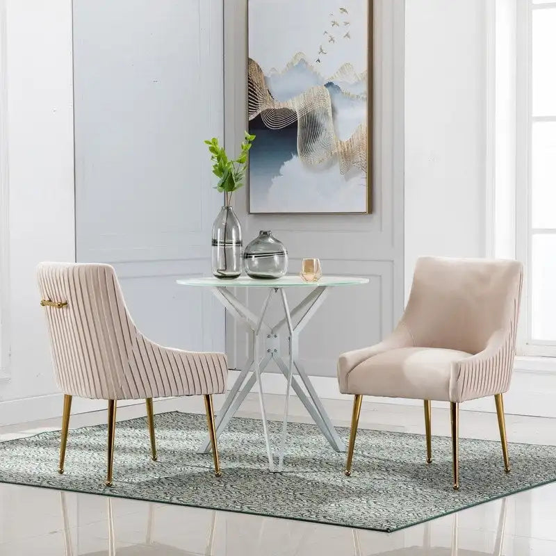 Set di 2 sedie da pranzo con rivestimento in velluto stile metà secolo SEYNAR, con maniglia posteriore