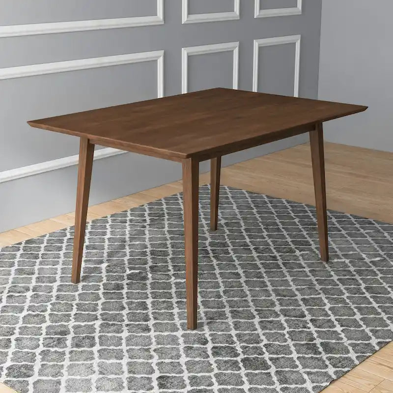Mesa de comedor rectangular de madera maciza, moderna de mediados de siglo Alda