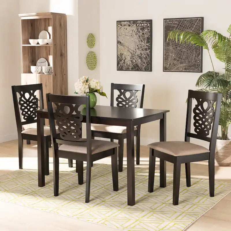 Gervais Modern and Contemporary Transitional 5-Piece Dining Set