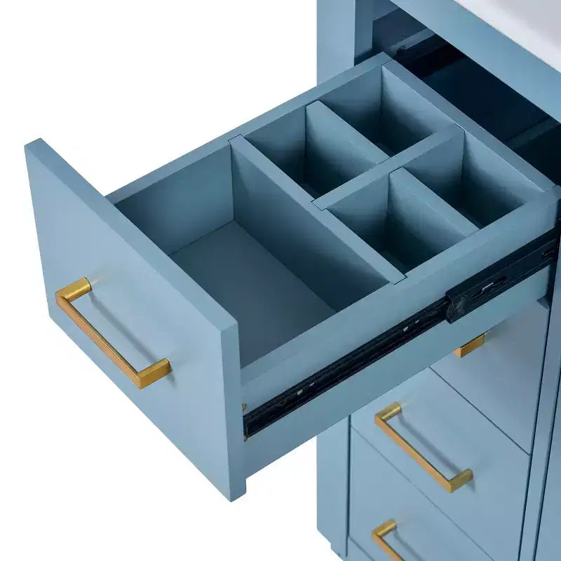 30 Single Sink Bathroom Vanity with Cabinet & 3 Drawers 鈥?Black / Blue / Green / Indigo / White