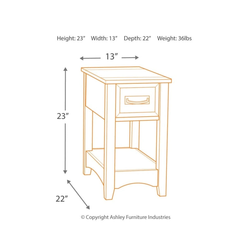 Signature Design by Ashley Breegin barna felületű fa ülőasztal – 13 W x 22.13 D x 23.13 H