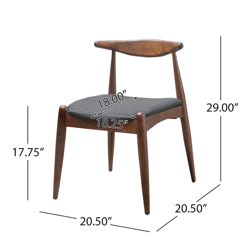 Francie Esszimmerstühle im Mid-Century-Modern-Stil (2er-Set) von Christopher Knight Home – 20.50 W x 20.25 L x 29.75 H