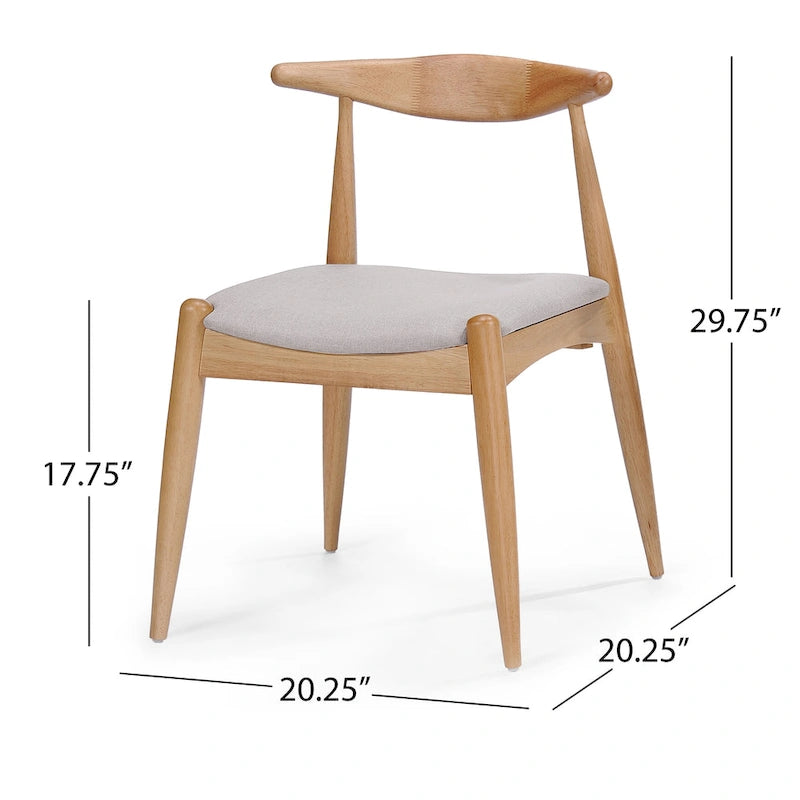 Francie Esszimmerstühle im Mid-Century-Modern-Stil (2er-Set) von Christopher Knight Home – 20.50 W x 20.25 L x 29.75 H