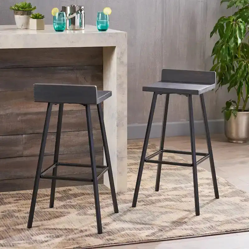 Zeitgenössische Barhocker für den Innenbereich aus Akazienholz von Christopher Knight Home (2er-Set)