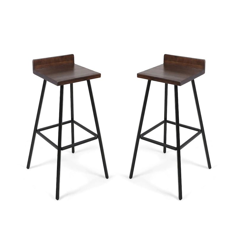 Zeitgenössische Barhocker für den Innenbereich aus Akazienholz von Christopher Knight Home (2er-Set)