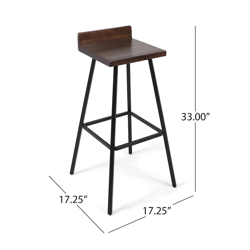 Zeitgenössische Barhocker für den Innenbereich aus Akazienholz von Christopher Knight Home (2er-Set)