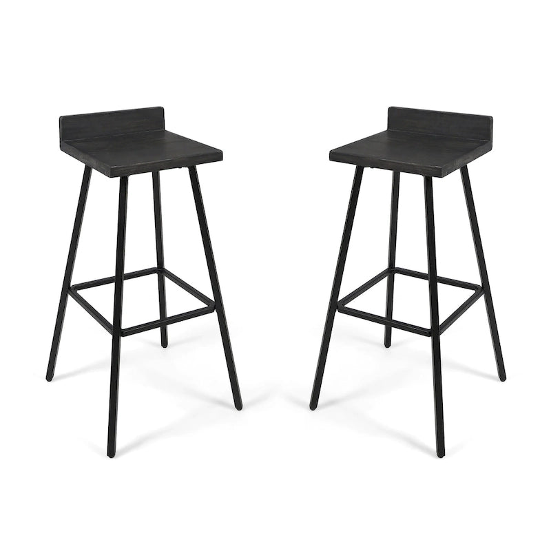 Zeitgenössische Barhocker für den Innenbereich aus Akazienholz von Christopher Knight Home (2er-Set)