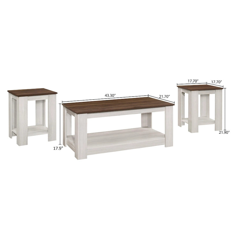 Gloria 3-teiliges Couchtisch-Set