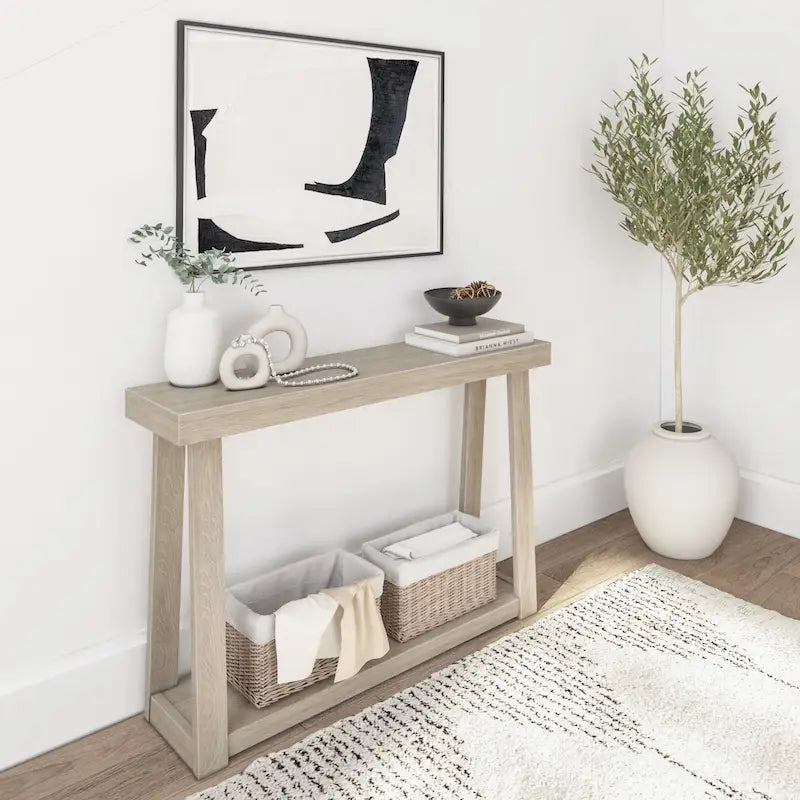 Plank and Beam Klasik Raflı Konsol Masa - 46