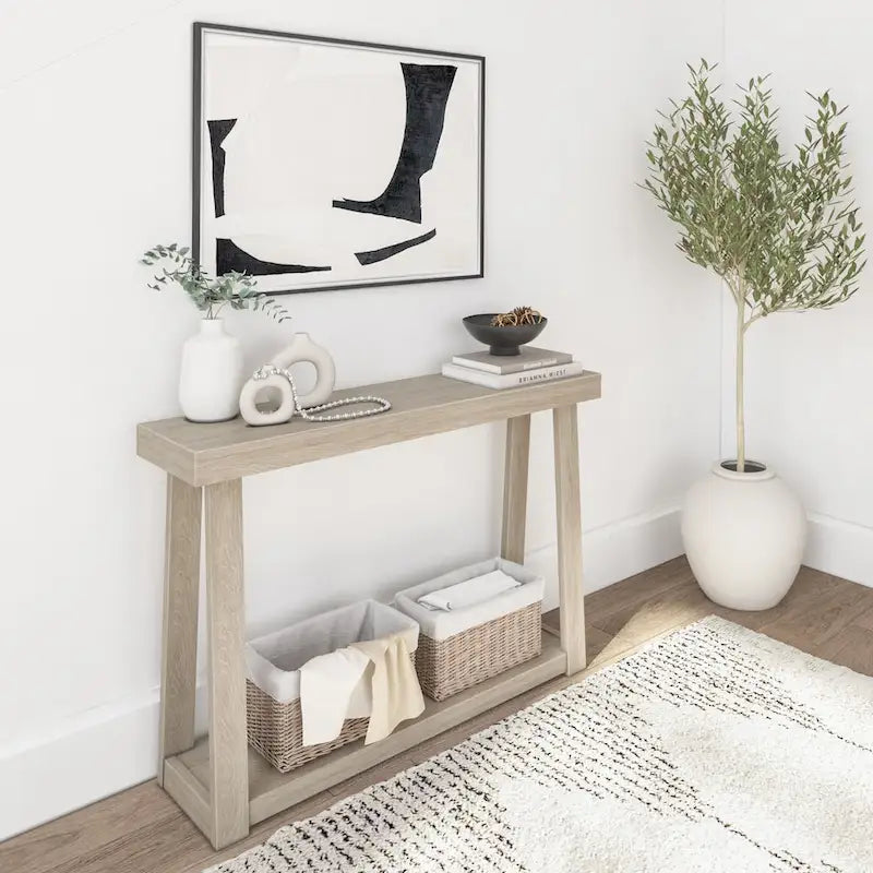 Plank and Beam Klasik Raflı Konsol Masa - 46