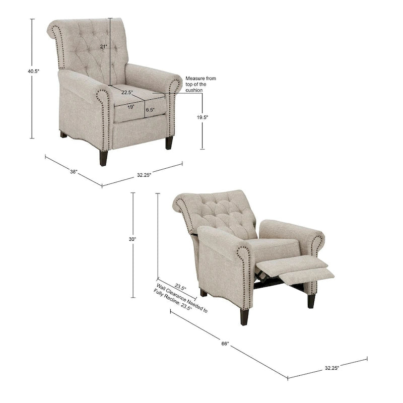 Madison Park Jetta-relaxfauteuil met duwverstelling