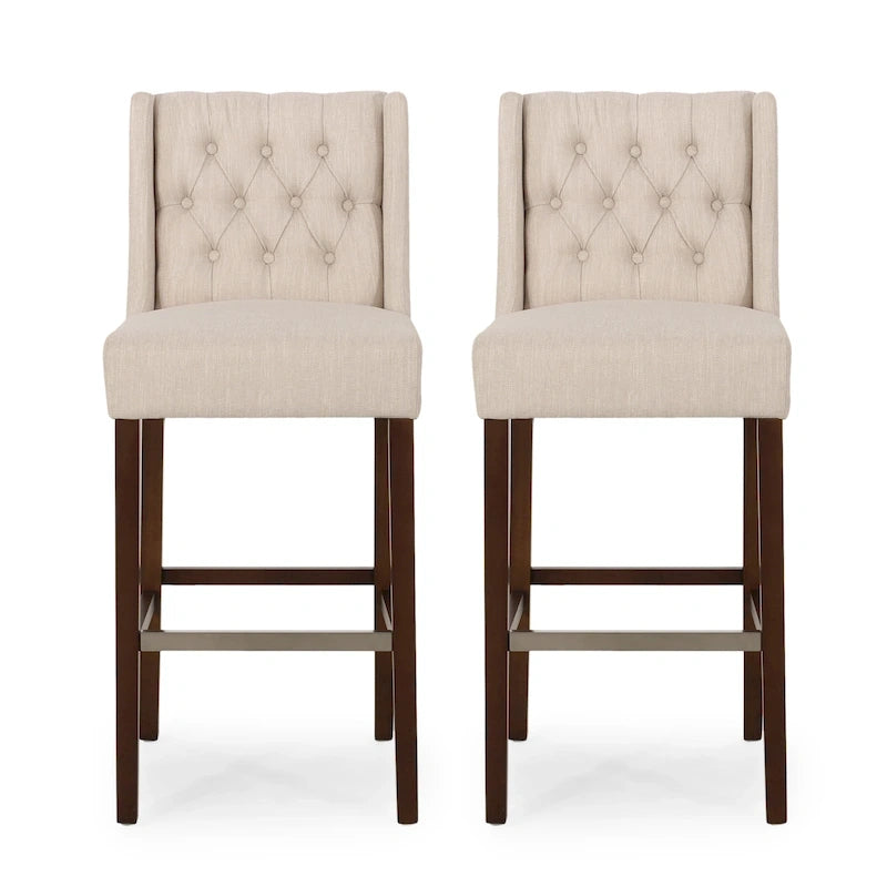 Taburete de bar con respaldo alto y capitoné Bayliss (conjunto de 2) de Christopher Knight Home