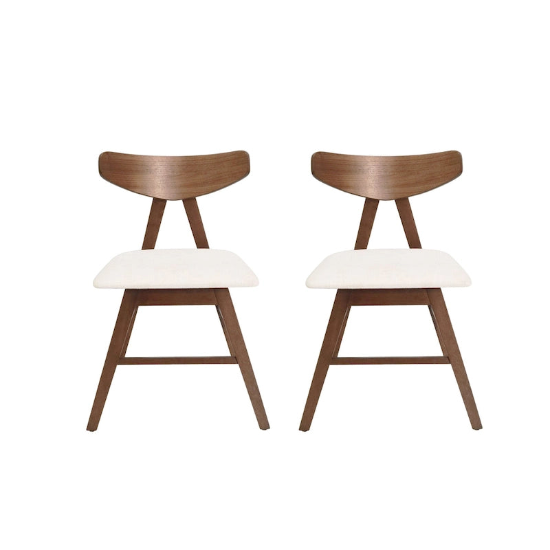 Chaises de salle à manger en tissu et bois d’hévéa Stocker (ensemble de 2) par Christopher Knight Home