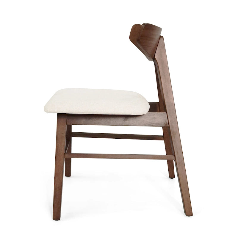 Chaises de salle à manger en tissu et bois d’hévéa Stocker (ensemble de 2) par Christopher Knight Home