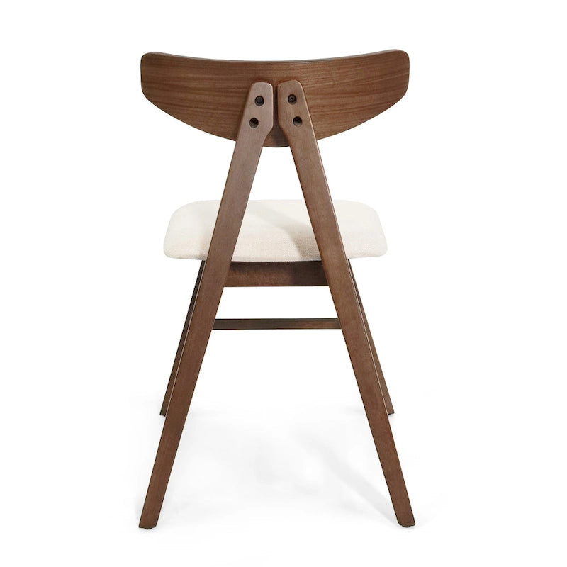 Chaises de salle à manger en tissu et bois d’hévéa Stocker (ensemble de 2) par Christopher Knight Home