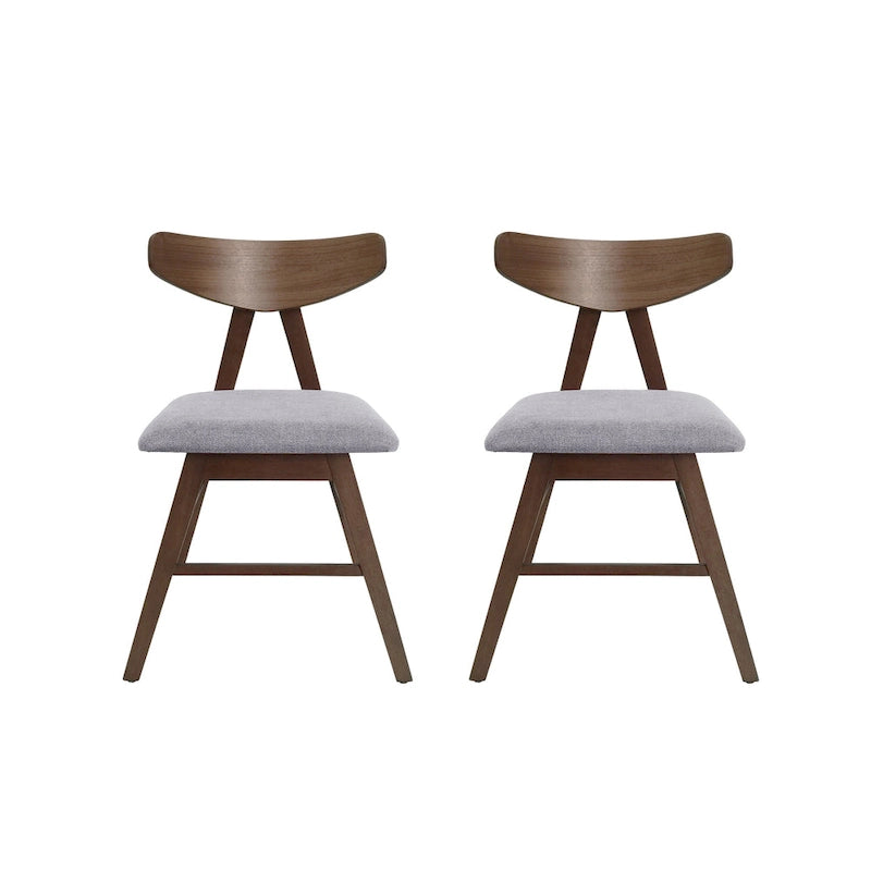 Chaises de salle à manger en tissu et bois d’hévéa Stocker (ensemble de 2) par Christopher Knight Home