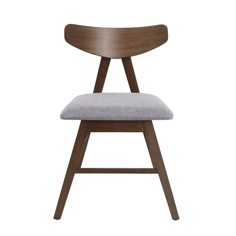 Chaises de salle à manger en tissu et bois d’hévéa Stocker (ensemble de 2) par Christopher Knight Home