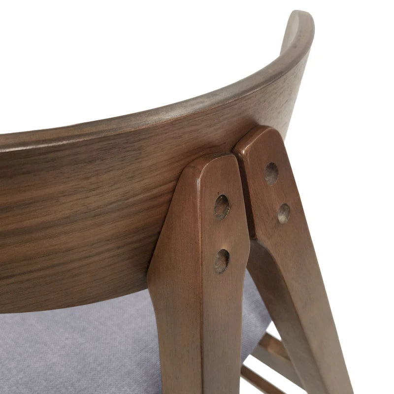 Chaises de salle à manger en tissu et bois d’hévéa Stocker (ensemble de 2) par Christopher Knight Home