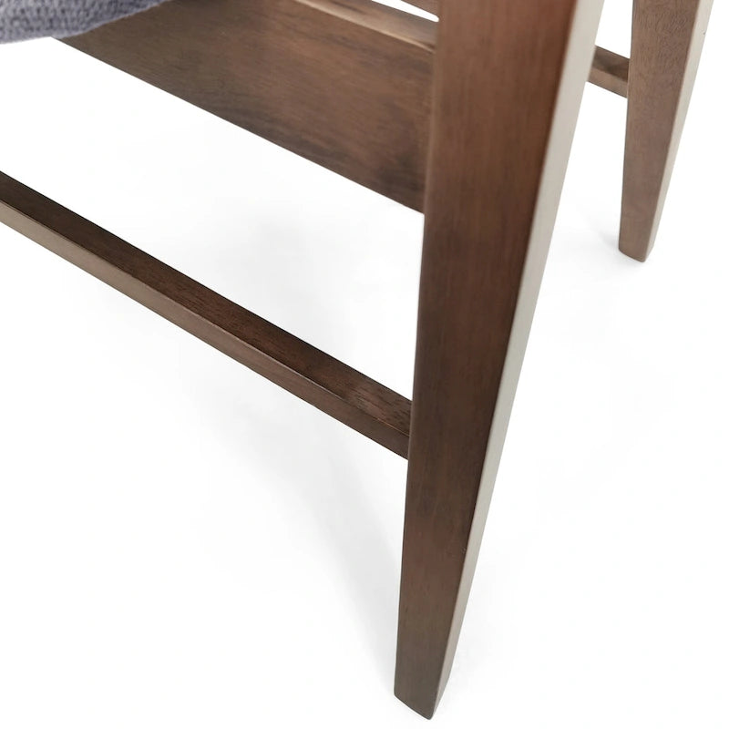 Chaises de salle à manger en tissu et bois d’hévéa Stocker (ensemble de 2) par Christopher Knight Home