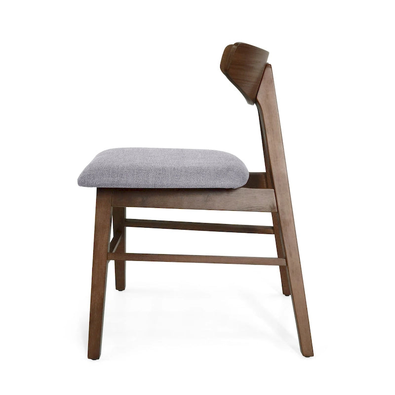 Chaises de salle à manger en tissu et bois d’hévéa Stocker (ensemble de 2) par Christopher Knight Home